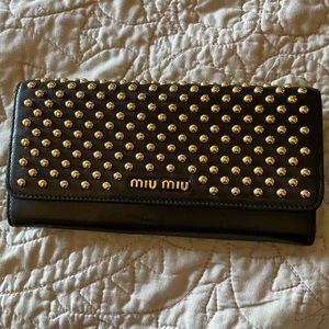 Miu Miu Studded Leather Wallet